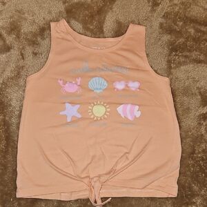 Peach Kids Tank Top with Fun Graphics